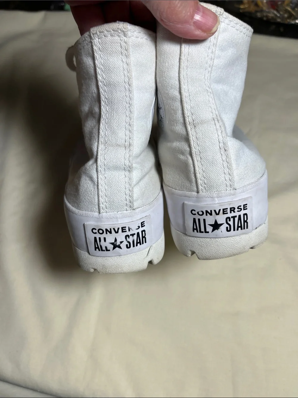 Converse All Star Chuck Taylor White High-Top Canvas Sneakers with Lug Sole